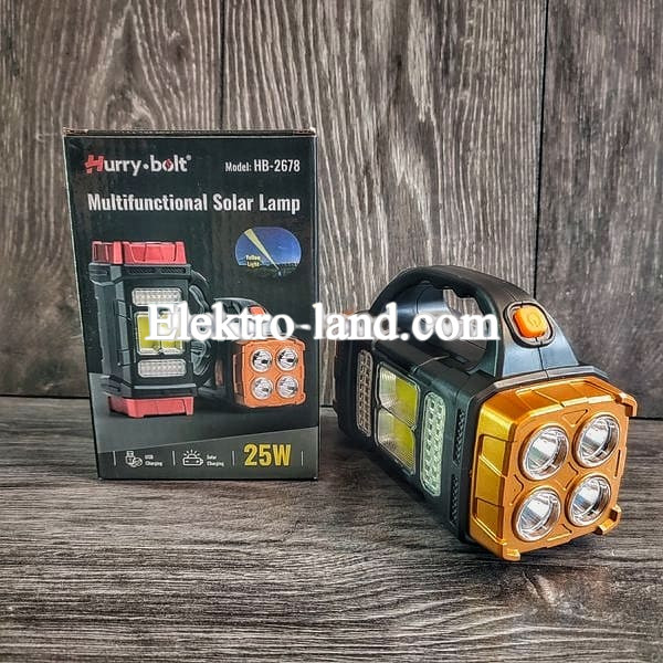 Ручний ліхтар на сонячній батареї 1500mAh Hurry Bolt HB-2678, 40LED / Переносний ліхтар з повербанком
